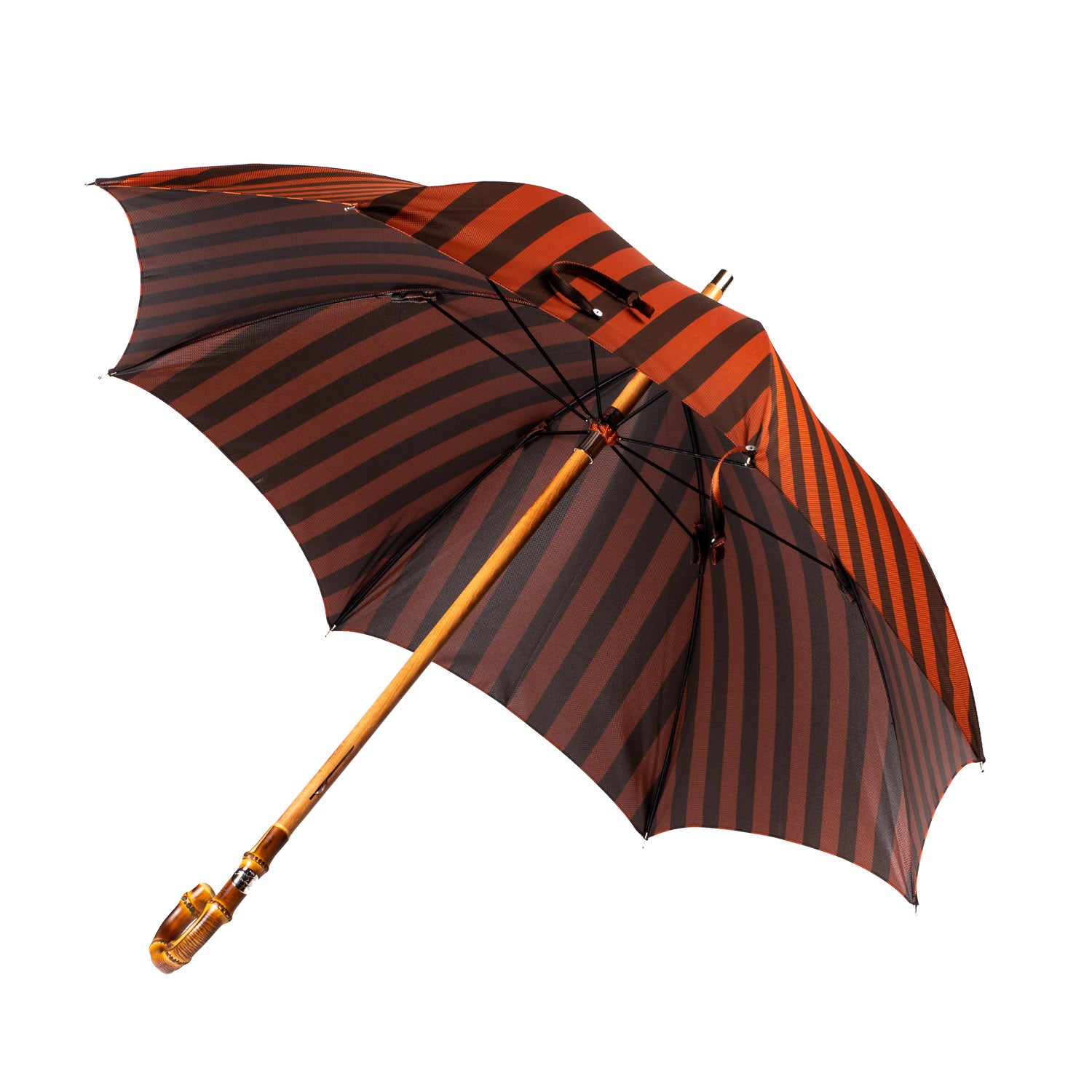 Striped Umbrella "Lord" with Wooden Handle made of Bamboo